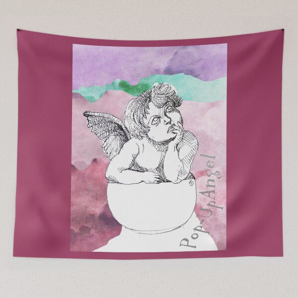 Item preview, Pop-Up Angel Among The Clouds (Original Ink Drawing by ACCI) designed and sold by VanyssaGraphics.