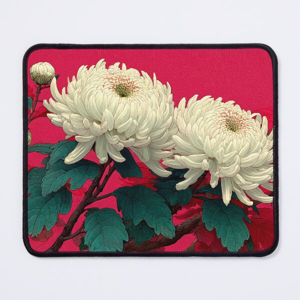 Item preview, Vintage White Chrysanthemum Flowers on Magenta designed and sold by colorful-white.
