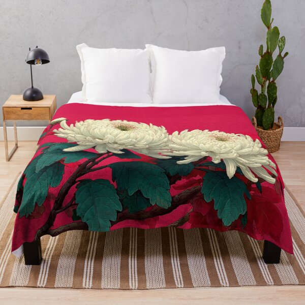 Item preview, Vintage White Chrysanthemum Flowers on Magenta designed and sold by colorful-white.