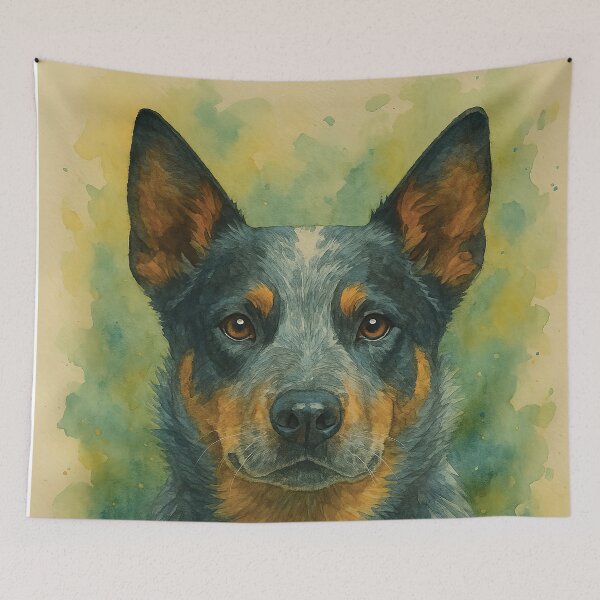 Item preview, Australian Cattle Dog Watercolor Dog Art designed and sold by MaverlyShop.