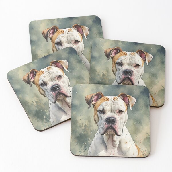 Item preview, American Bulldog Watercolor Wildlife Dog Art designed and sold by MaverlyShop.