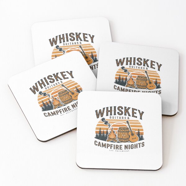 Item preview, Whiskey Guitars & Campfire Nights Vintage Country Camping Design designed and sold by Beyond Horizon.