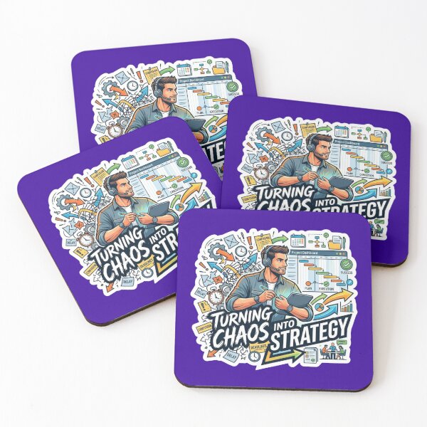Item preview, Turning Chaos Into Strategy - Project Manager Motivation Sticker designed and sold by Nicolae-SCROCIOB-Shop.