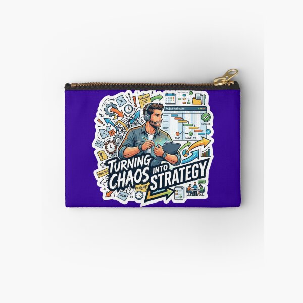 Item preview, Turning Chaos Into Strategy - Project Manager Motivation Sticker designed and sold by Scro-Ciob-Shop.