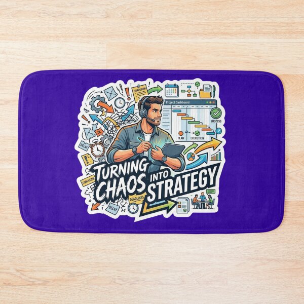 Item preview, Turning Chaos Into Strategy - Project Manager Motivation Sticker designed and sold by Scro-Ciob-Shop.