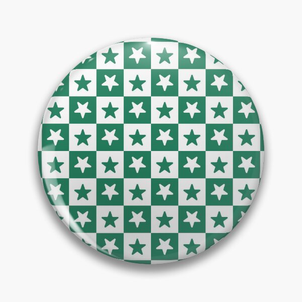Item preview, White and Green checkered stars designed and sold by pattern-archive.