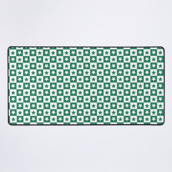Item preview, White and Green checkered stars designed and sold by pattern-archive.