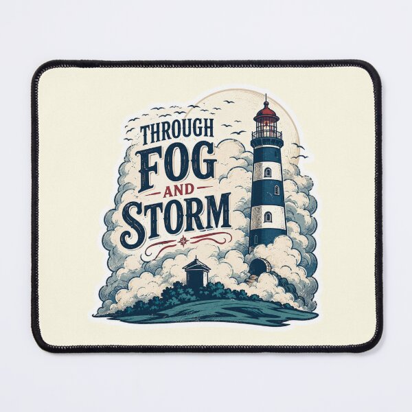 Item preview, Through Fog And Storm - Vintage Lighthouse Retro Art designed and sold by KrzysztofART.