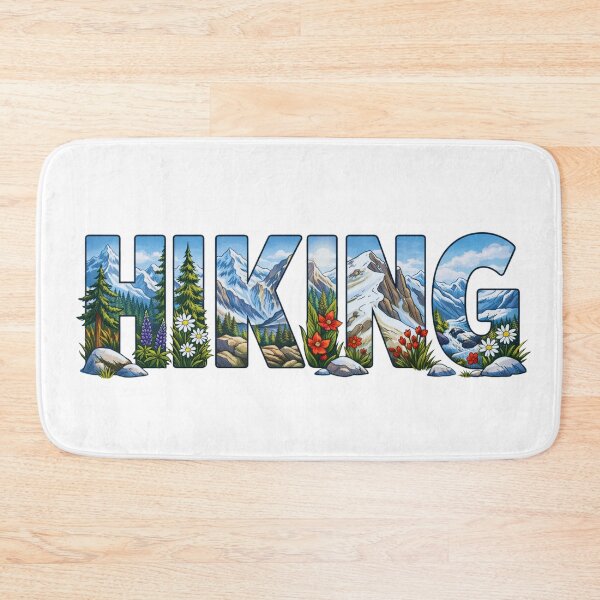 Item preview, Hiking Mountain Typography Outdoor Adventure Design designed and sold by GabeMountainArt.