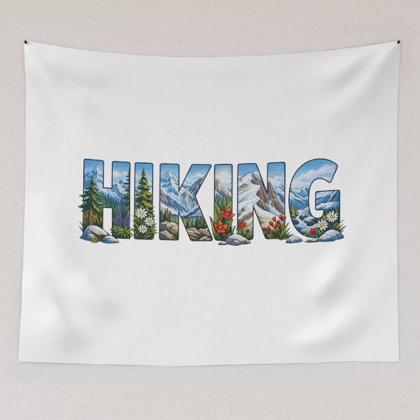 Item preview, Hiking Mountain Typography Outdoor Adventure Design designed and sold by Gabe1983.