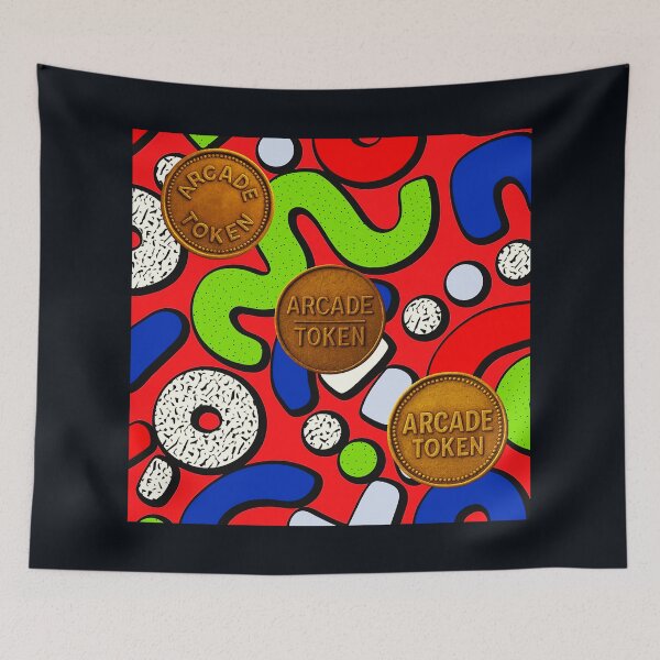 Item preview, ❇️ INSERT COIN TO CONTINUE COLLECTION ❇️ - Arcade Carpet and Tokens - Retro Edition v6 designed and sold by WheelieGdArt.