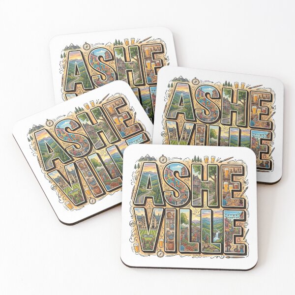 Item preview, Asheville Blue Ridge Travel Typography Sticker designed and sold by Imaginarium of Chaos falcon88 .