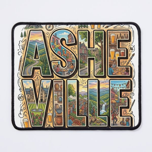 Item preview, Asheville Blue Ridge Travel Typography Sticker Souvenir Summer Edition designed and sold by Imaginarium of Chaos falcon88 .