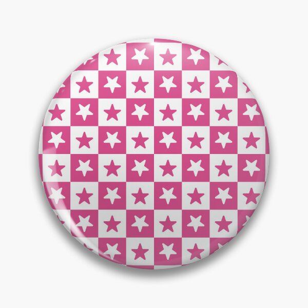 Item preview, White and Hot Pink checkered stars designed and sold by pattern-archive.