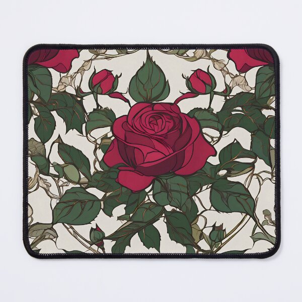 Item preview, Crimson Floral Pattern with Ornamental Leaf Designs. designed and sold by MissYouONLY.