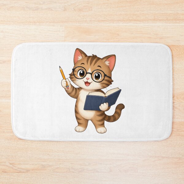 Item preview, Cute Cat Bookworm Reading Teacher Glasses Back to School Art designed and sold by Seculinator.
