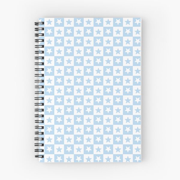 Item preview, White and Ice Blue checkered stars designed and sold by pattern-archive.
