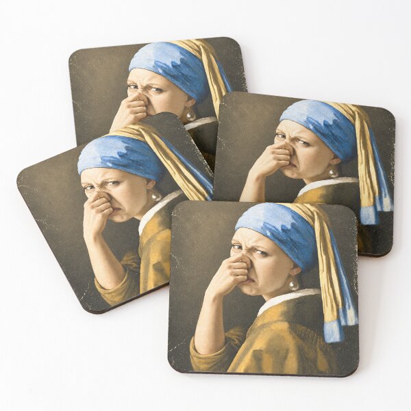 Item preview, Girl with a Pearl Earring Reaction Art | Funny Dutch Masterpiece Parody Wall Art & Apparel designed and sold by Awful Whiff Art Co.