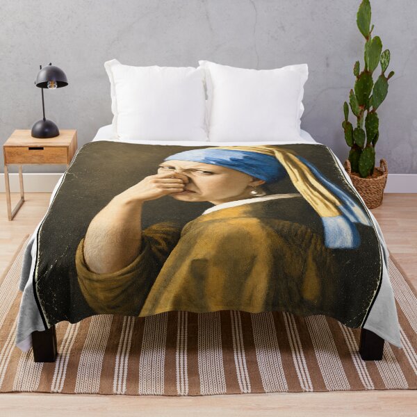 Item preview, Girl with a Pearl Earring Reaction Art | Funny Dutch Masterpiece Parody Wall Art & Apparel designed and sold by Awful Whiff Art Co.