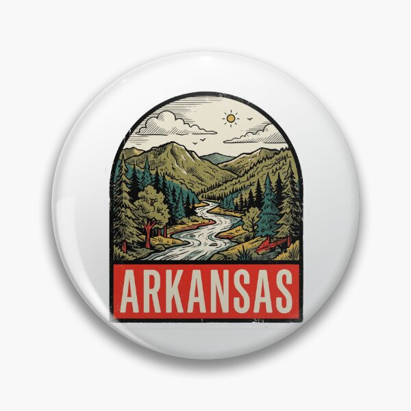 Item preview, Pegatina de viaje retro vintage de Arkansas, arte del Parque Nacional designed and sold by Paper Drip.