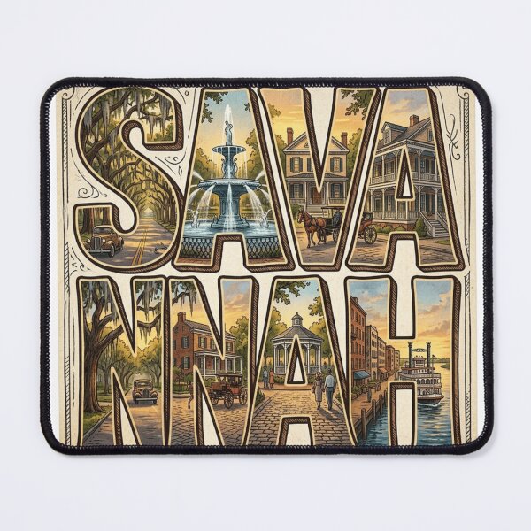 Item preview, Savannah Historic Travel Typography Sticker designed and sold by Imaginarium of Chaos falcon88 .