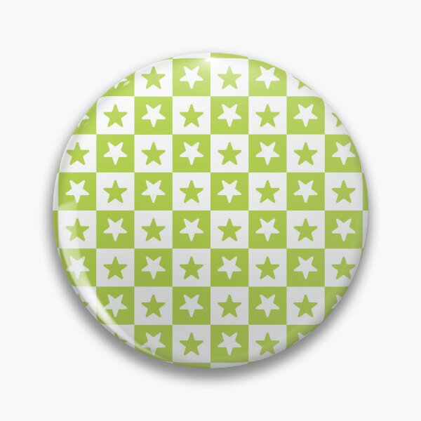 Item preview, White and Lime checkered stars designed and sold by pattern-archive.