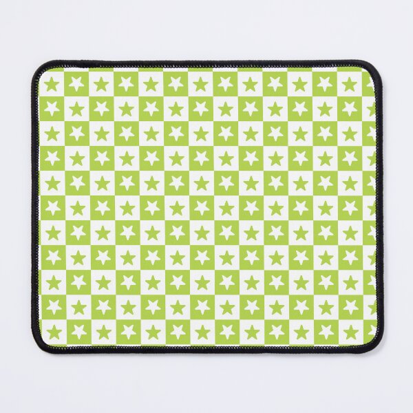Item preview, White and Lime checkered stars designed and sold by pattern-archive.