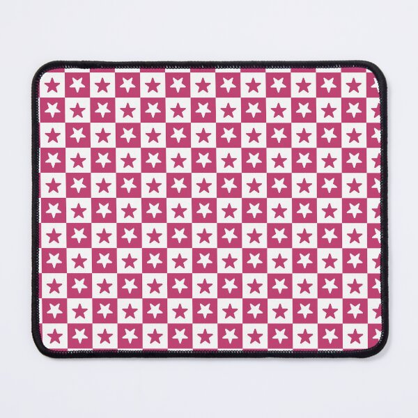 Item preview, White and Magenta checkered stars designed and sold by pattern-archive.