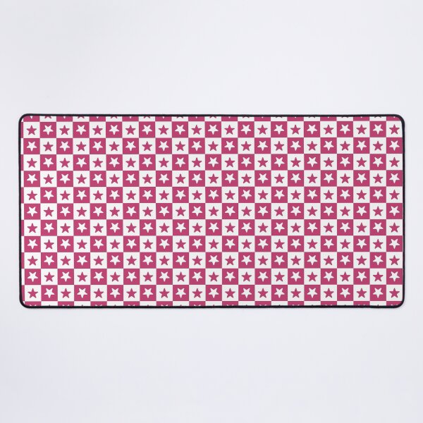 Item preview, White and Magenta checkered stars designed and sold by pattern-archive.