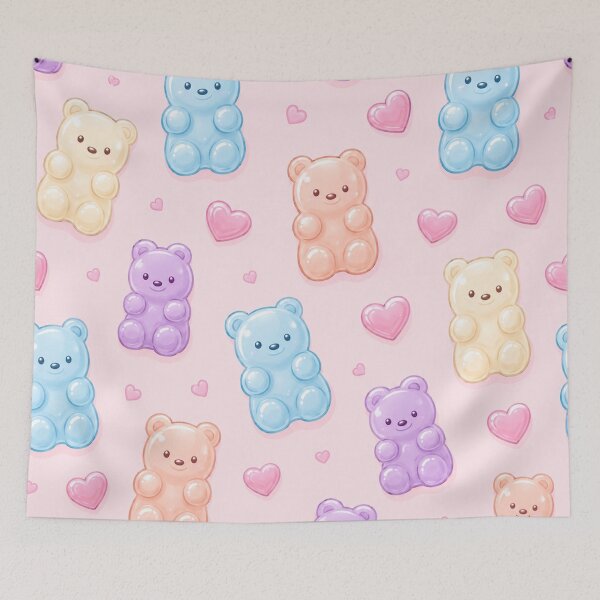 Item preview, Cute Gummy Bears and Hearts Pattern designed and sold by Ioanna-Studio.