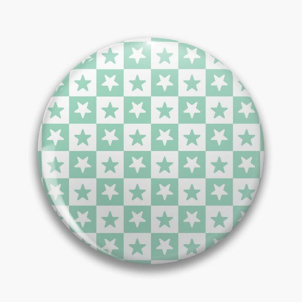 Item preview, White and Mint checkered stars designed and sold by pattern-archive.