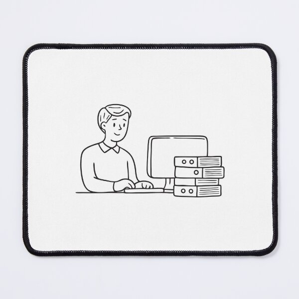Item preview, Office Employee Typing Beside Folder Stack designed and sold by rasagamastore.