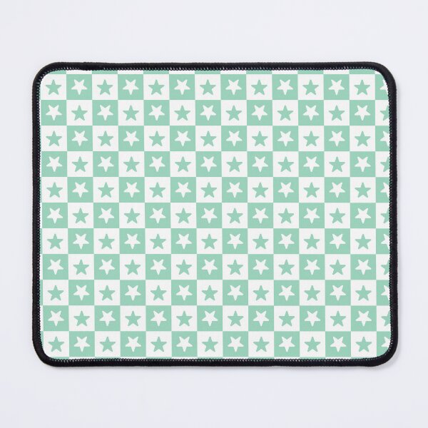 Item preview, White and Mint checkered stars designed and sold by pattern-archive.