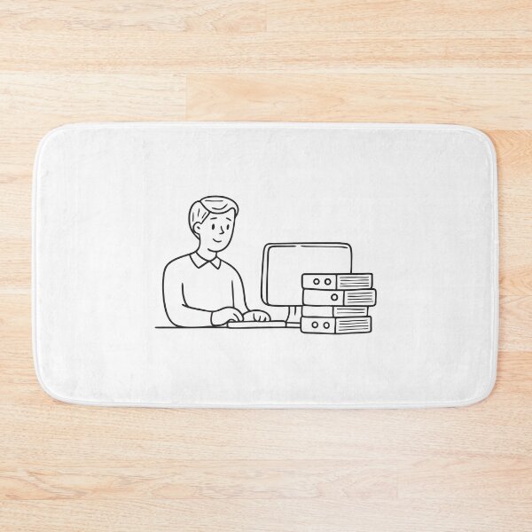Item preview, Office Employee Typing Beside Folder Stack designed and sold by rasagamastore.
