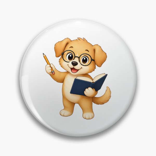 Item preview, Cute Golden Puppy Bookworm Reading Dog Glasses Back to School Art designed and sold by Seculinator.