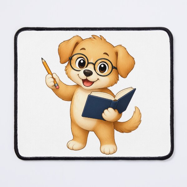 Item preview, Cute Golden Puppy Bookworm Reading Dog Glasses Back to School Art designed and sold by Seculinator.
