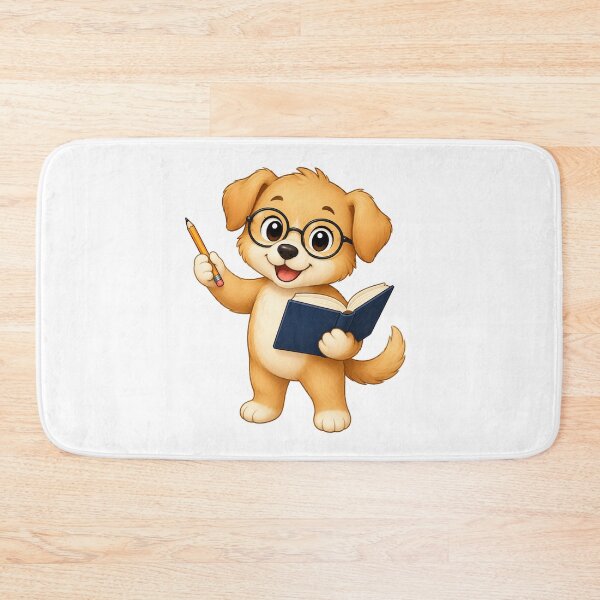 Item preview, Cute Golden Puppy Bookworm Reading Dog Glasses Back to School Art designed and sold by Seculinator.