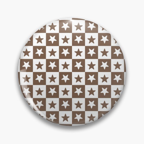 Item preview, White and Mocha checkered stars designed and sold by pattern-archive.