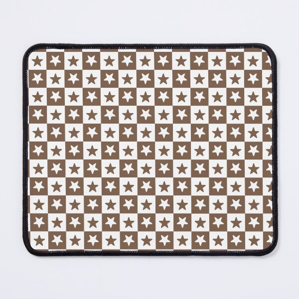 Item preview, White and Mocha checkered stars designed and sold by pattern-archive.