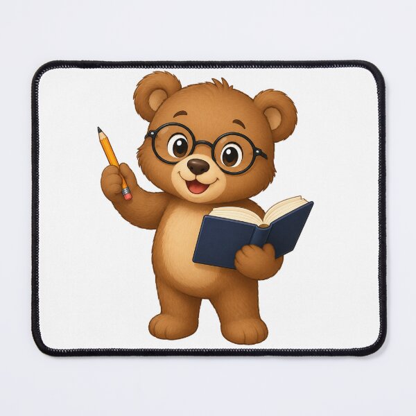 Item preview, Cute Teddy Bear Bookworm Reading Animal Glasses Back to School Art designed and sold by Seculinator.