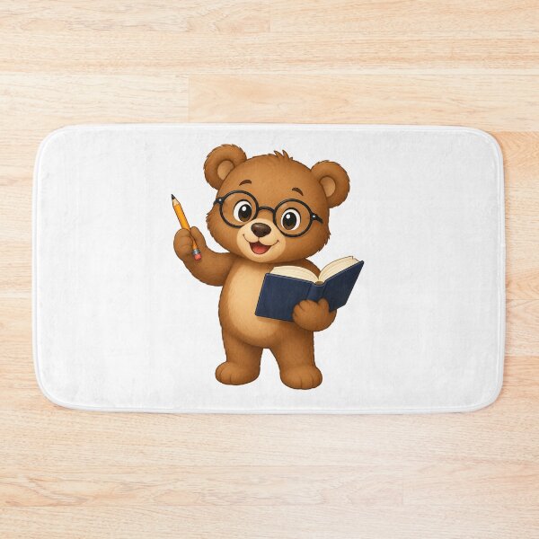 Item preview, Cute Teddy Bear Bookworm Reading Animal Glasses Back to School Art designed and sold by Seculinator.