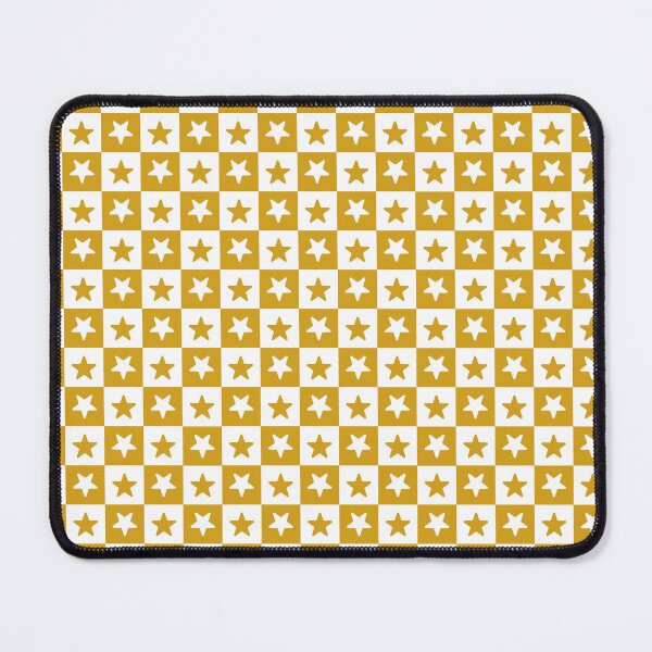 Item preview, White and Mustard checkered stars designed and sold by pattern-archive.