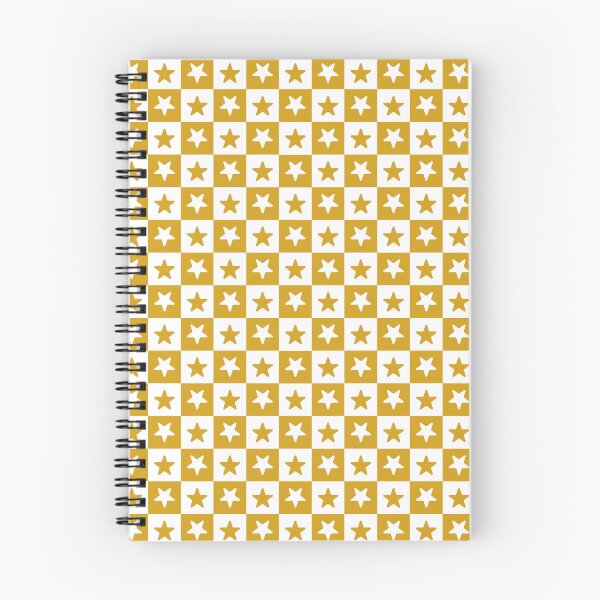 Item preview, White and Mustard checkered stars designed and sold by pattern-archive.