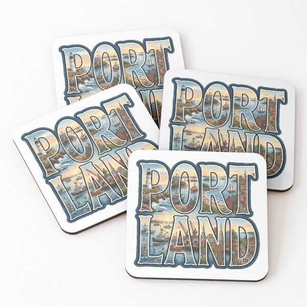 Item preview, Portland Maine Coastal Travel Typography Sticker Souvenir Summer Edition designed and sold by Imaginarium of Chaos falcon88 .