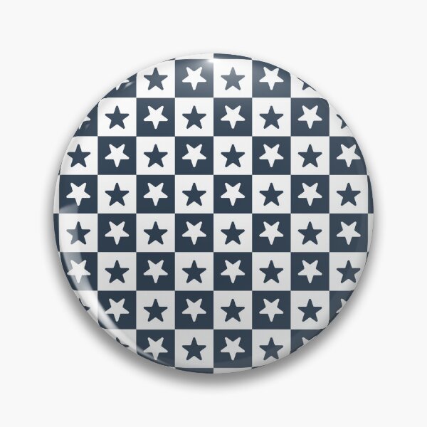Item preview, White and Navy checkered stars designed and sold by pattern-archive.