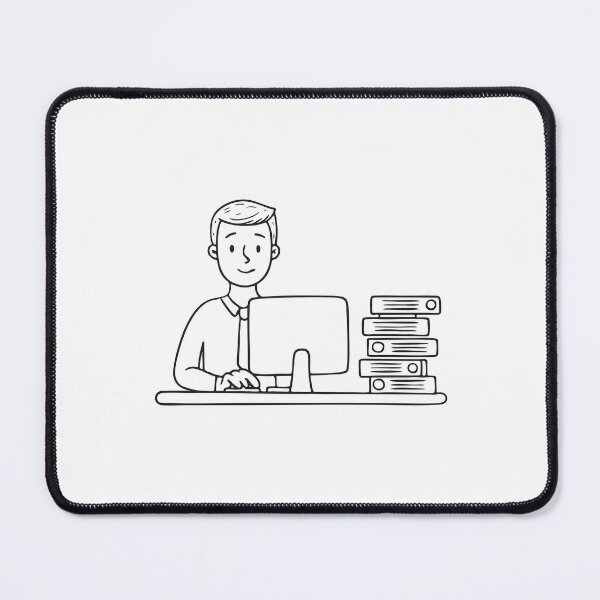Item preview, Employee Working at Computer Desk designed and sold by rasagamastore.