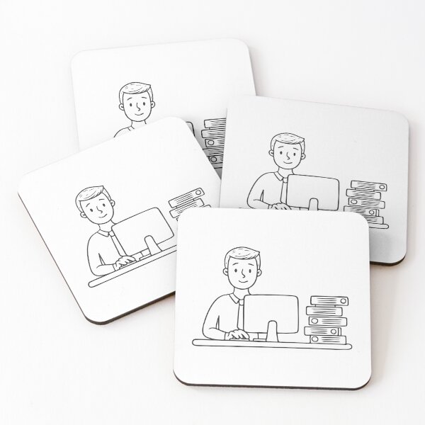 Item preview, Employee Working at Computer Desk designed and sold by rasagamastore.