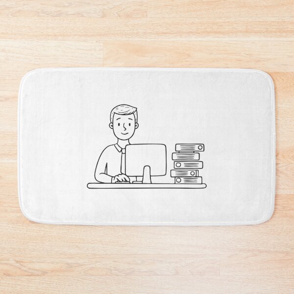 Item preview, Employee Working at Computer Desk designed and sold by rasagamastore.