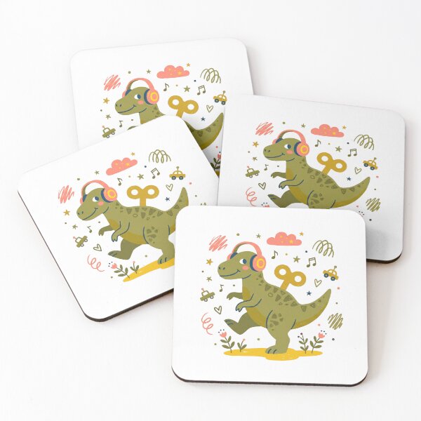 Item preview, Retro Toy Dinosaur Dancing Whimsical Folk Art designed and sold by kwcricky.