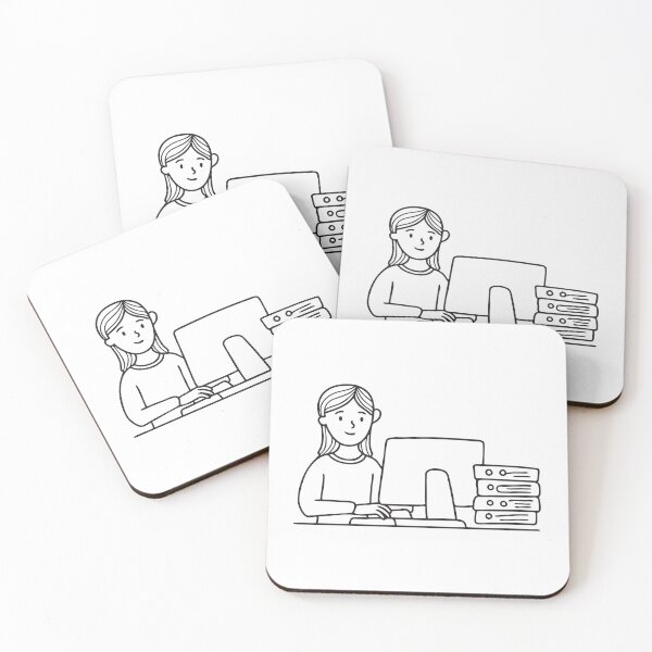 Item preview, Office Worker Typing Near File Folders designed and sold by rasagamastore.
